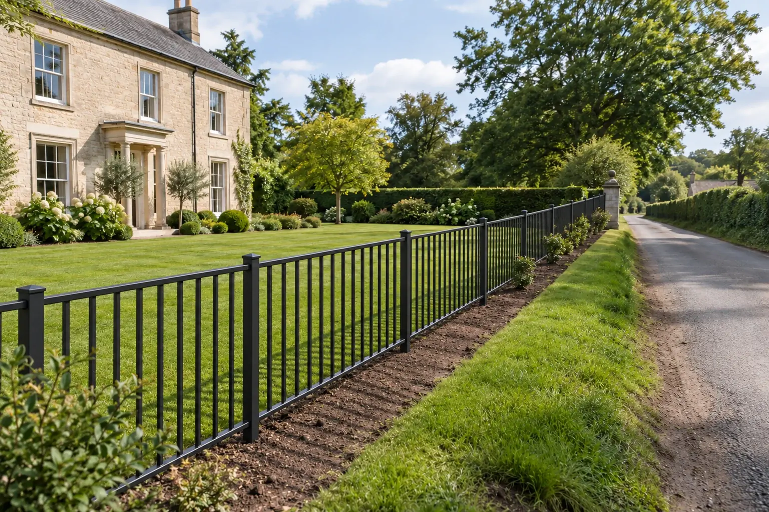 The same boundary with a new premium metal fence